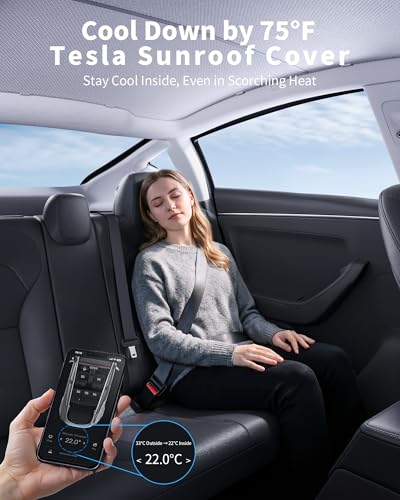 Image of Roof Sunshade for Tesla Model 3 2020-2026, Light Gray Light Fitering Glass Roof Sun Shade, Heat Insulation Sunroof Shade, No Sagging Custom Fit Model 3 Accessories, Light Filtering