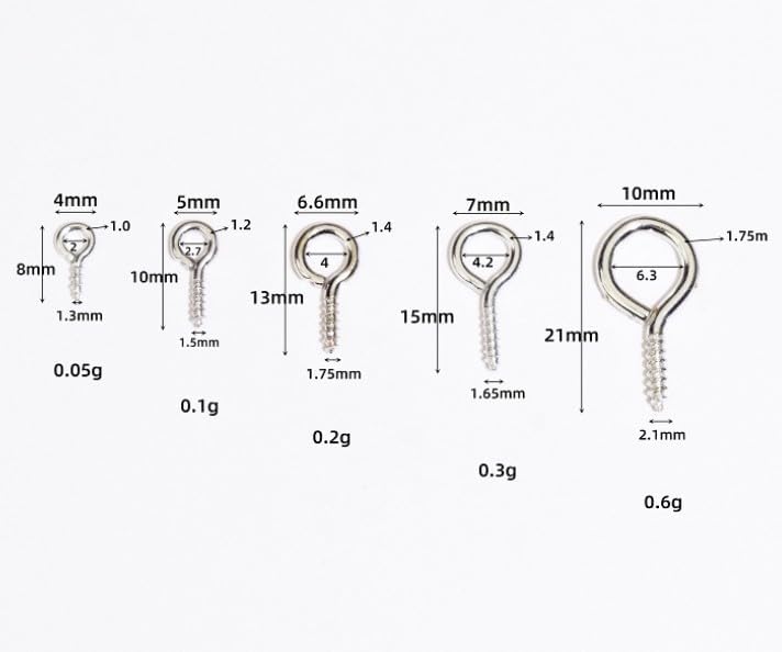 500 Pcs Small Screw Eye Pins, Silver Small Metal Eye Pins, Mini Screw Eyelets for DIY Jewelry Making Arts - Image 2