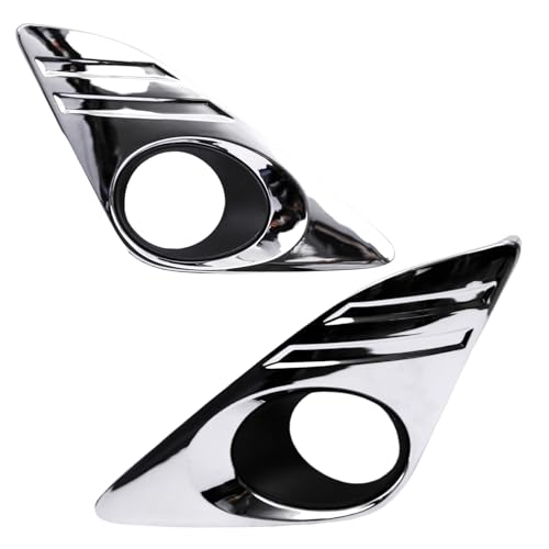 Fog Light Cover Bezel trim Pair With Hole Silver Compatible with Toyota Camry XLE LE L 2012 2013 2014 5212706310 TO1039148,5212806310 TO1038148
