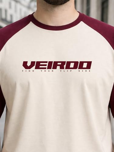 Image of Veirdo Men's 100% Pure Cotton Half Sleeve Plus Size Printed T-Shirt with Raglan Sleeve Stylish Comfortable & Durable Tees (Sizes: 2XL to 5XL)