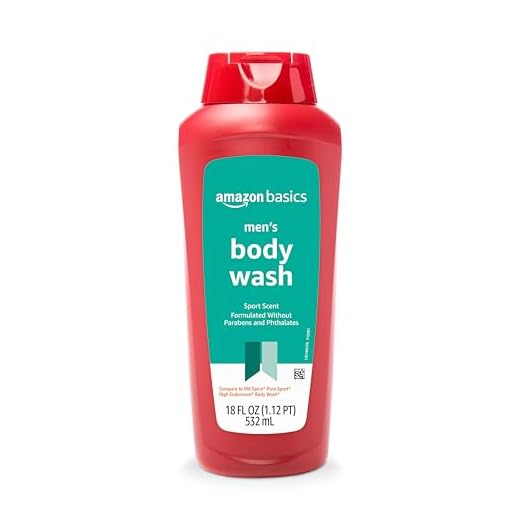 Amazon Basics Men's Body Wash, Sport Scent, Paraben and Phthalate Free, Refreshing Shower Gel, 18 Fluid Ounce
