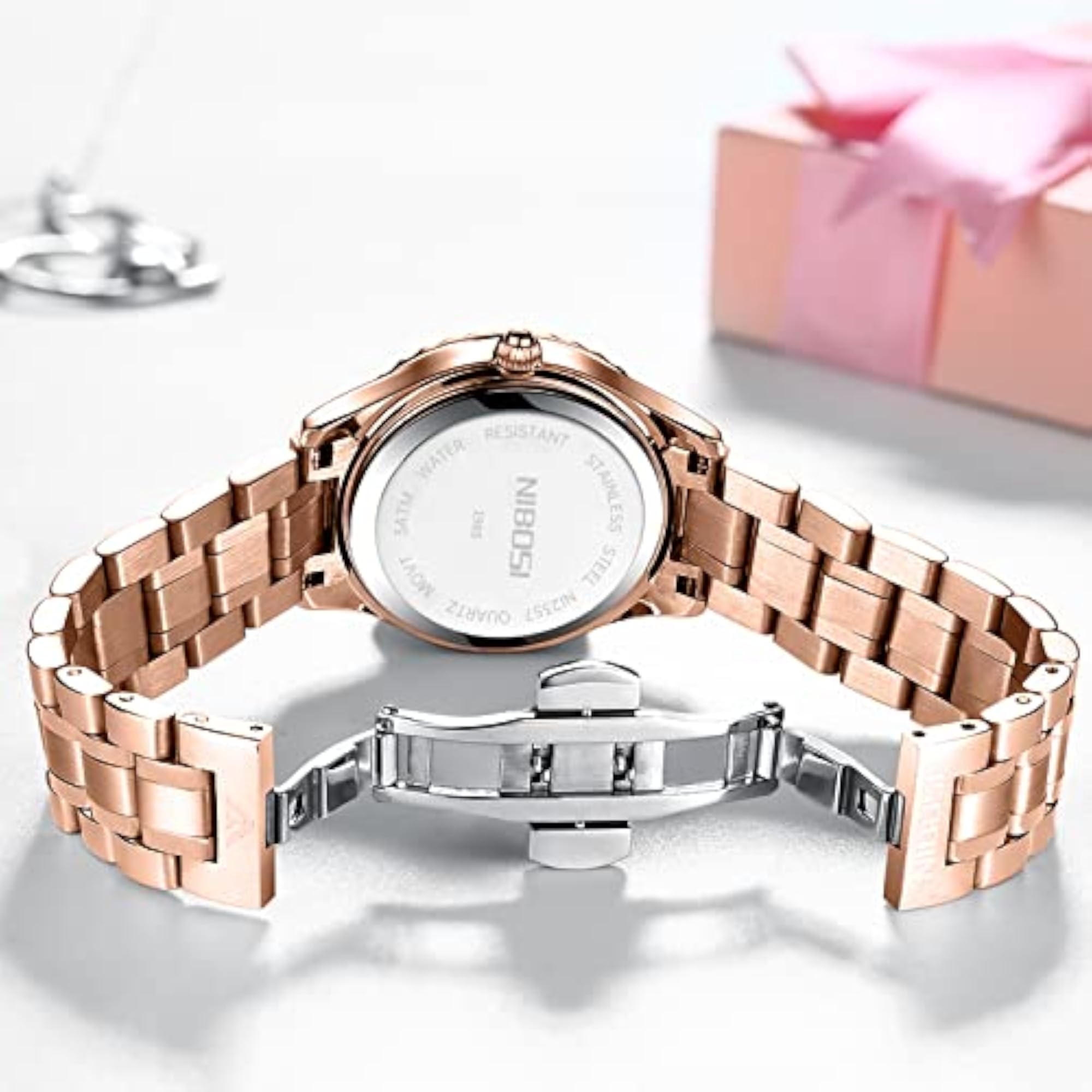 Women's Rose Gold Dial Analogue Wrist Watch
