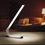 Luxe Cordless Eye Friendly LED Desk Lamp, USB Rechargeable, up To 40 Hours of Continuous Light, Touch Control, 6 Brightness Levels, 3 Light Modes, 360 Adjustable Modern Design, Portable (Silver)