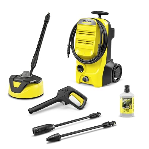 Kärcher Hochdruckreiniger K 4 Classic Home, Druck: max. 130 bar, Fördermenge: 420 l/h, Fläche: 30 m²/h, Wasserfilter, Gewicht: 4,6 kg, Hochdruckpistole, Dreckfräser, Strahlrohr, Home Kit