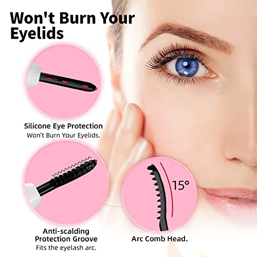 Rsnmocha Heated Lash Curler Electric Eyelash Curlers, Rechargeable Heat Lashes Curler Wand With 3 Heating Modes, Handheld Heater Eyelash Curling Long Lasting Eye Lash Warmer Curlers For Women (White) #TOP4