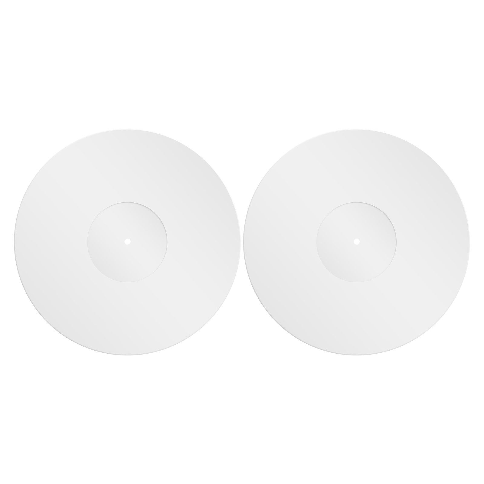 2 tappetini per giradischi in acrilico bianco - Tappetino antiscivolo per giradischi vintage da 12 pollici - Copertura antistatica e riduce il rumore per