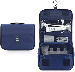 Travel Bag,Mossio Water Resistant Storage Toiletries Accessory with Mesh Pockets Dark Blue
