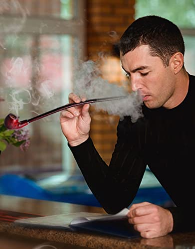 Joyoldelf Tobacco Pipe - Handcrafted 16"Length Churchwarden Smoking Pipe With 14.1"Long Stem #TOP5