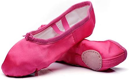 MSMAX Girls Ballet Shoes Satin Performa Dance Slippers for Kids Rose 8 M US Toddler