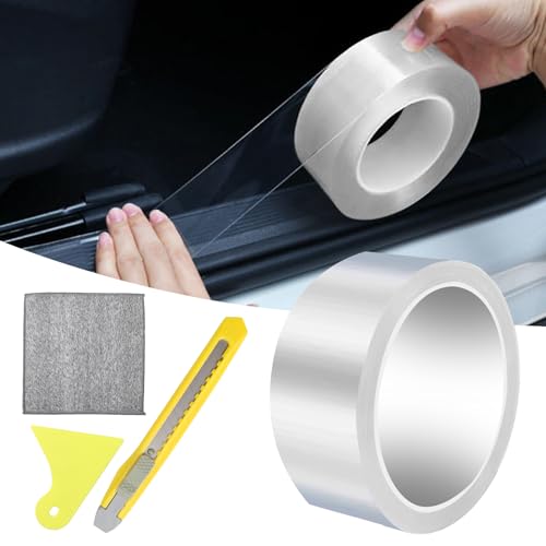 YFLeomry Lackschutzfolie Transparent 3cm x 10m, Universal Lackschutzfolie Auto Schutzfolie Selbstklebend, Schutzfolie Fahrrad mit Schaber, Lackschutzfolien für Auto, Fahrrad, Motorrad, Möbel