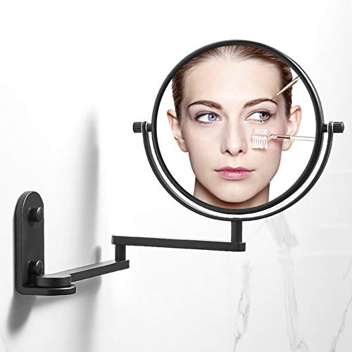 Koimg Espejo De Aumento De Pared 5X Ampliación Doble Cara Giratorio Espejos Extensibles,Espejo De Maquillaje,Espejo De Baño,Ideal para Maquillaje Y Afeitado,8inches