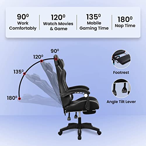 SAVYA HOME Snipe Gaming Chair with Adjustable Headrest & Lumbar Support,135° Recliner Chair|Stretchable Armrest with Footrest,Computer Chair, Apex... - Image 4