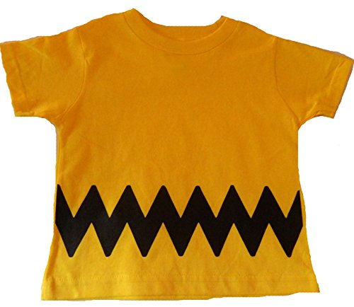 Custom Kingdom Boys/Girls Peanuts Charlie Brown T-Shirt (12 Months, Yellow)
