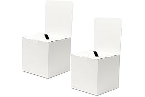 Durable 2 Pcs White Raffle Box Suggestion Box with Slot