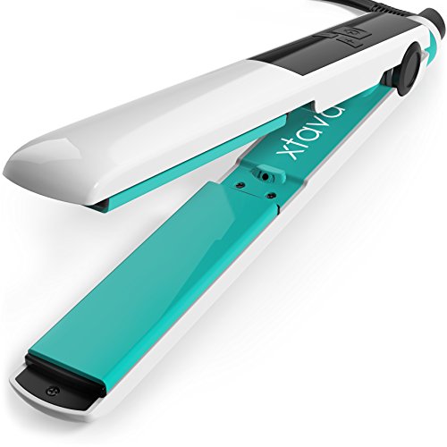 Xtava Goddess Flat Iron (Seafoam) with Ceramic Tourmaline Plates and LCD Display