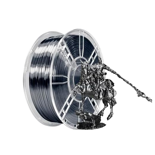 ⚡ iBOSS 3D Printer Silk Filament, Shiny Silk PLA Plus Filament 1.75mm, Smooth Silky Surface, Great Easy to Print for 3D Printers, Dimensional Accuracy +/- 0.02mm, Silk Iron Black 1KG
