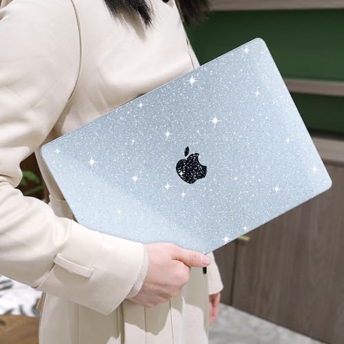 MEEgoodo Glitter Case for M5/M4/M3/M2 MacBook Air 15 inch Case 2026 2025 2024 2023, Fit Model (A3448/A3241/A3114/A2941), Laptop Shell for MacBook Air 15.3 inch, Sky Blue by MEEgoodo - Used condition - Image 7