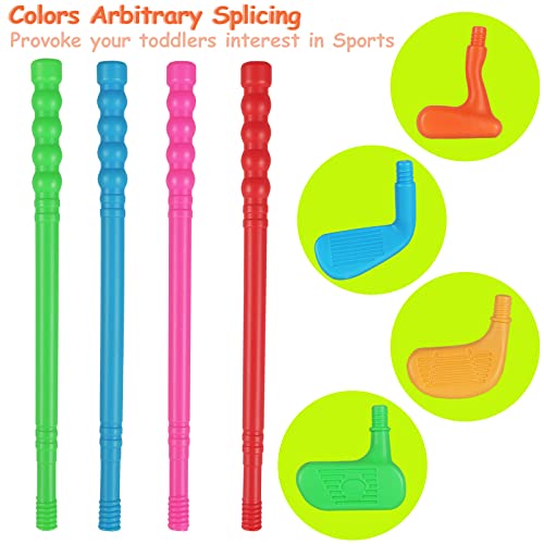 Wassteel Toddler Golf Set - Outdoor Toys for Toddlers 1-3, Kids Golf Clubs for Sports Educational Learning Toys, 4 Clubs 13.8", 2 Holes, 2 Tees & 5 Balls, Golf Gifts for Toddler Girl Boy Toys Age1 2 3 - Thumbnail 2