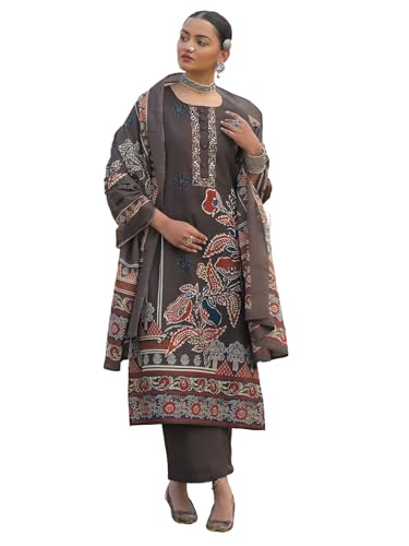 Image of INDO ERA Women's Green Pure Cotton Floral Printed Sequinned Kurta & Pant with Dupatta Set