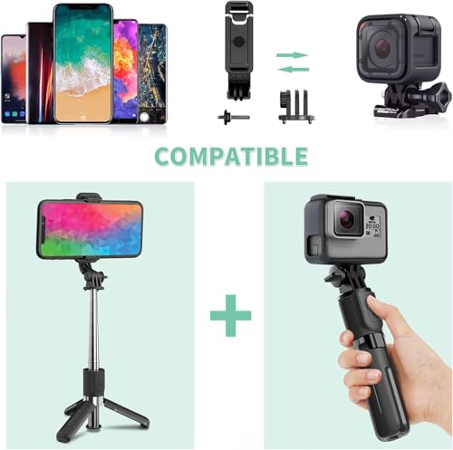 Image of Kratos Upgraded 2026 Extendable Selfie Stick Tripod Stand up to 100 cms Long, 360 Rotation, Compatible with iPhone, Samsung, Vivo, Redmi, Oppo, Gopro and All Smartphones with Bluetooth Remote