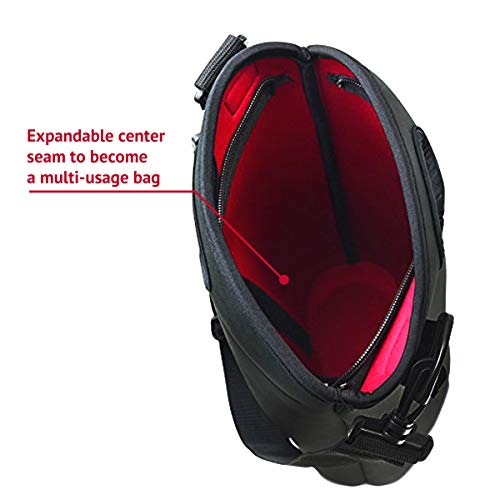 2 Bottle Wine Carrier Travel Bag - Thick Insulating Neoprene Wine Tote- Expandable 2 Bottle, Taller Design - Zipper Closes over Corked Bottles, Adjustable Shoulder Strap