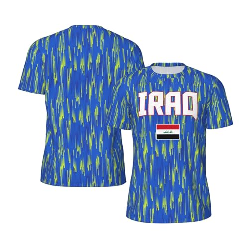DABOYOZHZH Iraq Flag Cool Iraqans (67) Sports Jersey Mesh T-Shirt 3D Print for Running Cycling Soccer Tennis Fitness Climbing Shirts