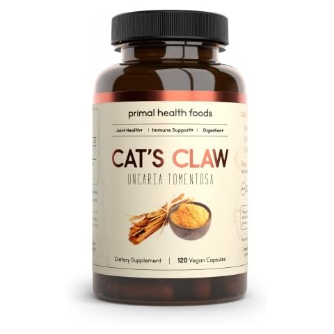 Primal Health Foods Organic Cat's Claw 1000 mg 60 Servings | Immune Support, Digestion and Joint Relief | Vegetarian, Organic, Non-GMO & Gluten Free Cover