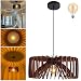 Produktbild Aozhate Retro Holz Pendelleuchte Esstisch Boho Pendellampe, E27 Vintage Küchen Hängelampe Höhenverstellbare esstischlampe, Ø50cm Deckenlampe Wohnzimmerlampe Schlafzimmerlampe Flur Esszimmer Cafe