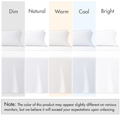 Image of RUVANTI 100% Cotton Percale Sheets Split King Size, Bright White | Crisp Cooling for Hot Sleepers, Deep Pocket 16 inch, Soft Breathable & Durable, Hotel-Style, 5 Piece Set