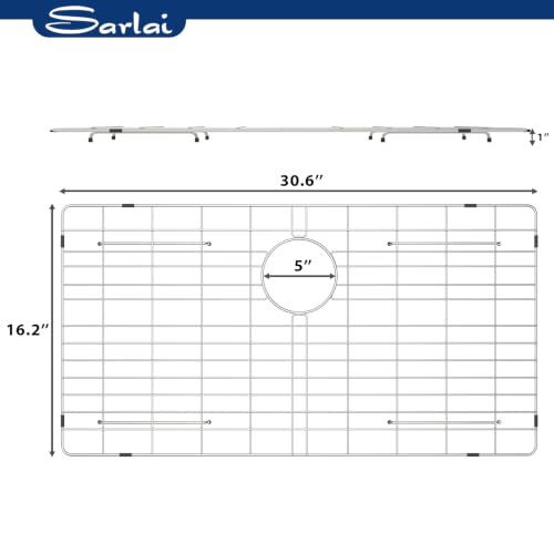 Sarlai Bottom Grid, Grate Rack for Kitchen Sink 30-3/5 x 16-1/5, Rear Drain by Sarlai - Used condition - Image 2