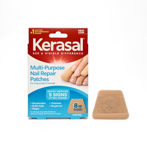 Kerasal Multi-Purpose Nail Repair Patches - 14 Count - Nail Repair for Damaged Nails, 8-Hour Nail Treatment Restores Healthy Appearance (Packaging May Vary)