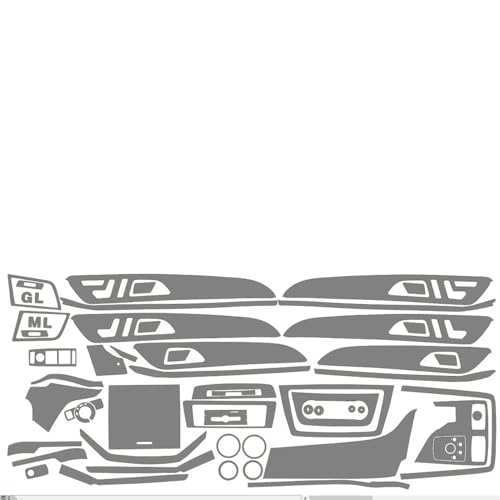 Film Autocollant de Voiture en Carbone 3D Argent pour Console et Tableau de Bord Benz GL X164 ML W164