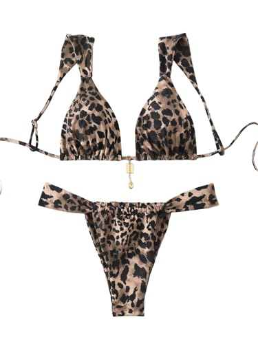 ZAFUL Damen Triangel-Bikini-Set, Schleife, Dekor, Rüschenbesatz,...