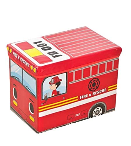 収納 スツール おもちゃ箱 座れる 折りたたみ ボックス 子供用 乗り物 箱 (汽車) チェア 児童 可愛い (レッドB,F)