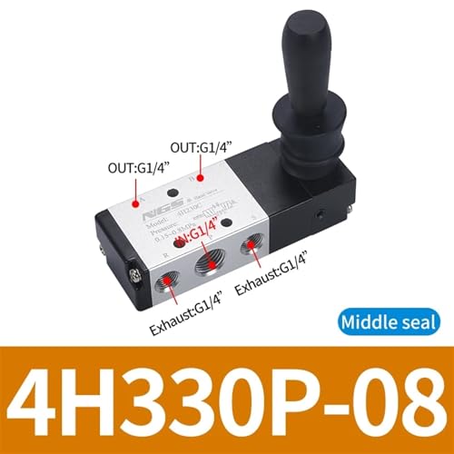 Vanne de commande manuelle 4H330 distributeur pneumatique 5/3 voies