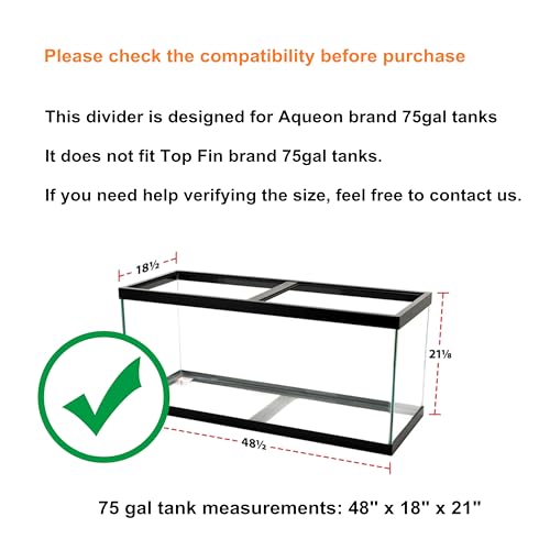 Image of Acrylic Aquarium Divider Kit 5.5 /10 / 20L / 20H / 29 / 40B / 55 /75 / 125gal Fish Tank with Suction Cups