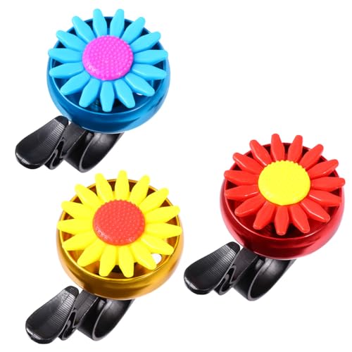 TOYANDONA Lot de 3 Sonnettes de Vélo de Route en Plastique Solide Couleurs Jaune Rouge et Bleu Son Clair et Puissant Sonnette de Sécurité pour Vélo Accessoire pour Balades en Plein Air