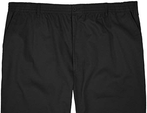 Falcon Bay Big & Tall Men's Casual Twill Pants Full Elastic Waist (44W x 30L, Black)2