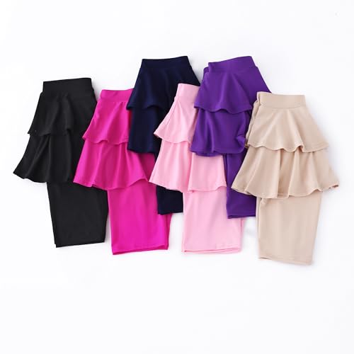 Girls 4-12 Years Knee-Length Skirted Leggings, Summer Stretchy Athletic Pants for Toddler Kids - Breathable & Durable3