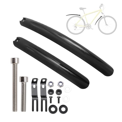 BULLSPANN 自転車 フェンダー 泥よけ フロント＆リアマッドガード ロード/MTB対応 ユニバーサル ブラック