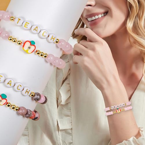 VICKHU Teacher Appreciation gifts,Natural Stone Bracelet Set for women, Thank You Gifts for teacher2