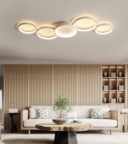 Lustre de plafond LED moderne blanc rond et multifonctionnel télécommandé - 4