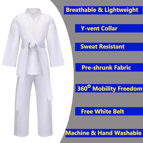 MSMAX Karate Gi for Adults Students Martial Arts Training Uniform with Belt for Judo and Karate Taekwondo Jiu Jitsu,4 - Thumbnail 2