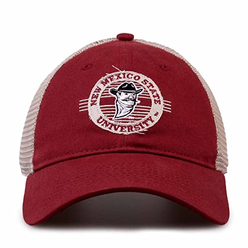 The Game NCAA New Mexico State Aggies Patch Meshback Snapback Hat - Adjustable Maroon Cap for Men and Women