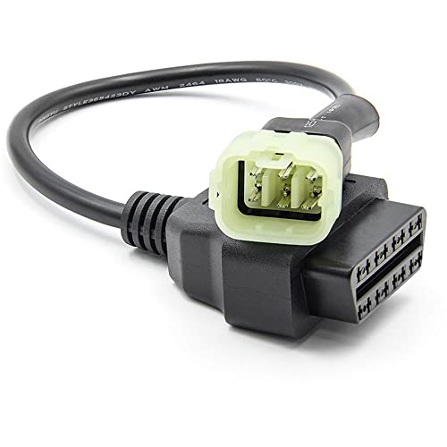 Image of iovi OBD2 16 pin to 6 Pin Converter Cable OBD Adapter for Bikes and Motorcycles Compatible with Bajaj, KTM, TVS BS6 Two Wheelers