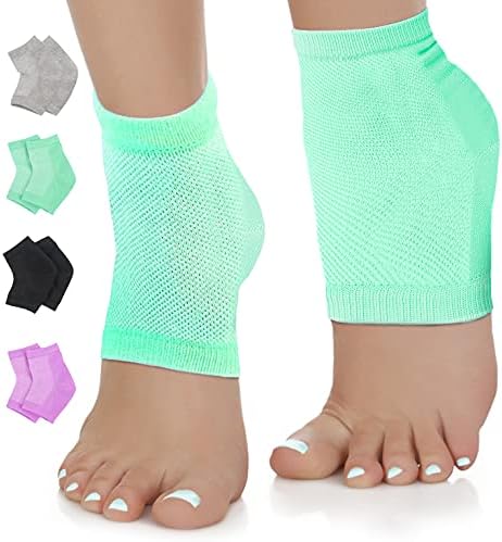 Nado Care Moisturizing Socks Lotion Gel for Dry Cracked Heels - Spa Gel Socks Humectant Moisturizer Heel Balm Foot Care Heel Softener Compression Cotton - 4 Pair