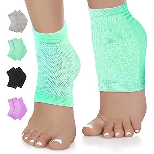 Nado Care Moisturizing Socks Lotion Gel For Dry Cracked Heels - Spa Gel Socks Humectant Moisturizer Heel Balm Foot Care Heel Softener Compression Cotton - 4 Pair #TOP5