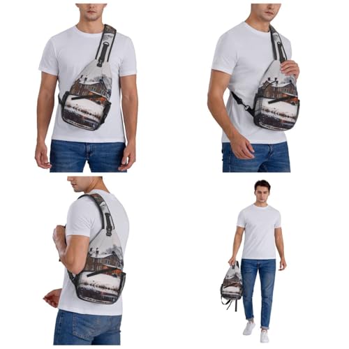 Bolsa tipo sling negra para hombre y mujer miniatura 6