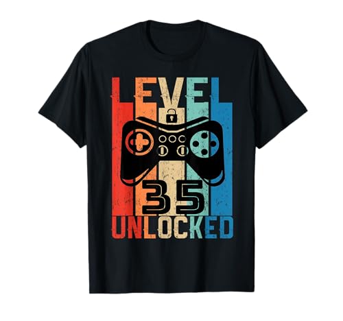 35 Anni Compleanno videogiochi level 35 unlocked 1986 Maglietta