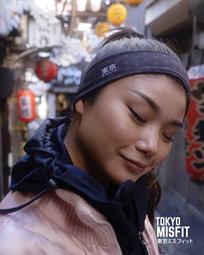 Image of Tokyo Misfit Japanese Headband Men & Women Sweat band (Asanoha-Black-Small) | Japanese patterns, Moisture wicking, Cooling headband, Breathable stretch fabric, Workout, Running, Exercise, Sports, Yoga